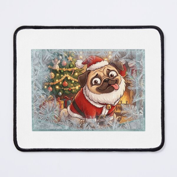 Item preview, Christmas Pug in Santa Suit designed and sold by Angel & Mortimer .