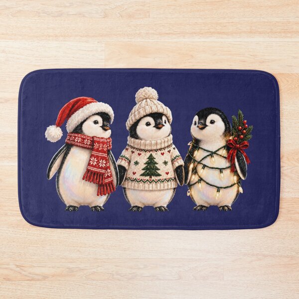 Item preview, Adorable Christmas Penguins in Cozy Winter Knitwear  designed and sold by MythicMood.