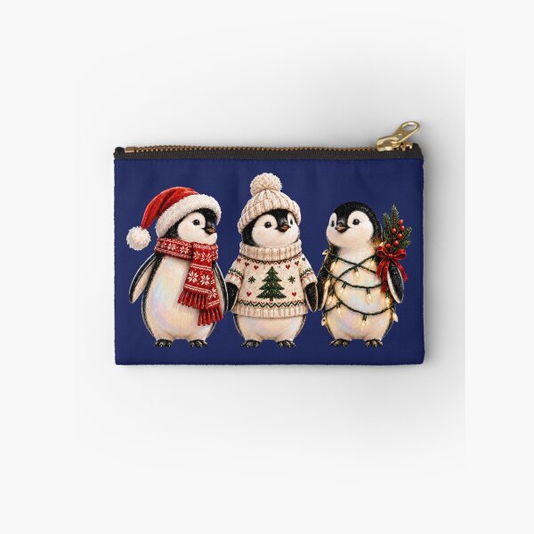 Item preview, Adorable Christmas Penguins in Cozy Winter Knitwear  designed and sold by MythicMood.
