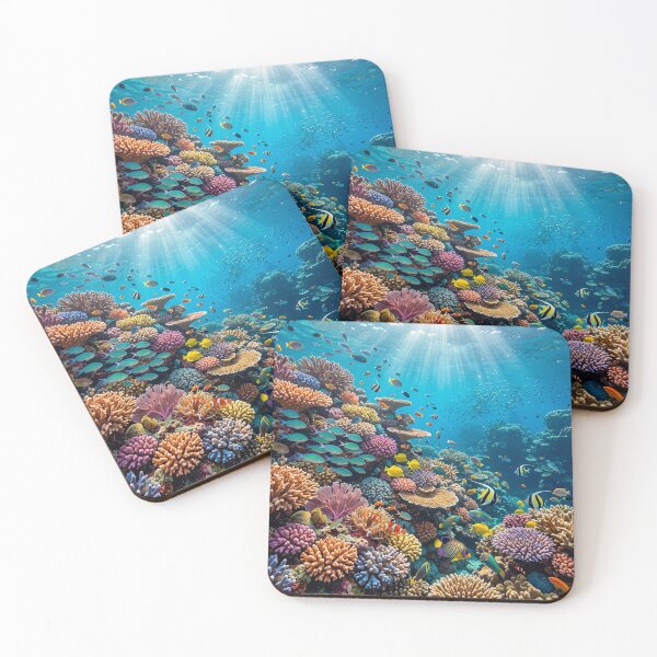 Item preview, Coral reef with many colorful fish designed and sold by Mente Creativa.