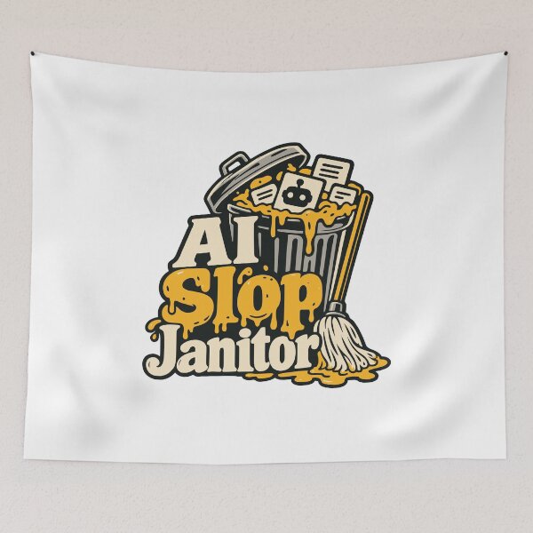 Item preview, AI Slop Janitor – AI Answer Cleanup Graphic designed and sold by ThreadQuirk.
