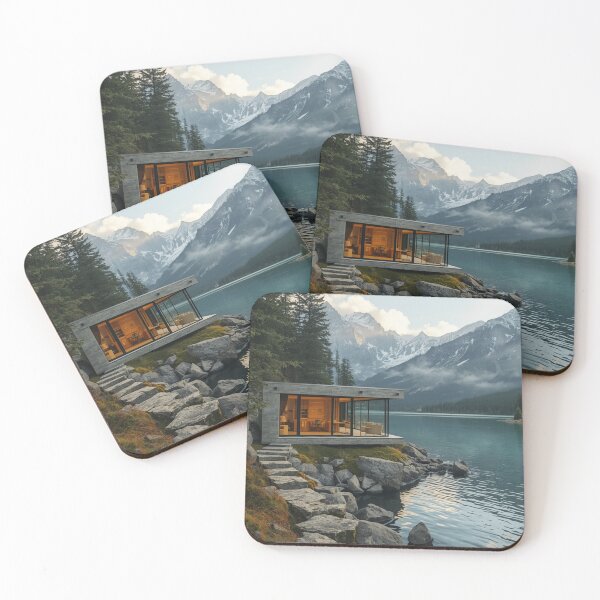 Item preview, The Sanctuary Between Worlds | Luxury Mountain Lake House Wall Art designed and sold by VeloraNature.