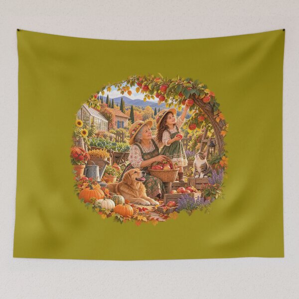 Item preview, Grandma and Granddaughter Apple Harvest designed and sold by Salem Garden Stories.