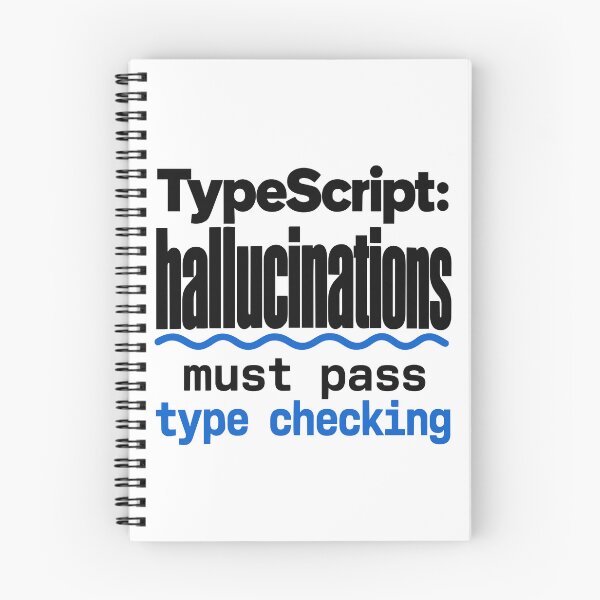 Artikelvorschau, TypeScript-Halluzinationen müssen die Typüberprüfung bestehen: Lustiger Programmiererhumor und Typografie entworfen und verkauft von ThreadQuirk.