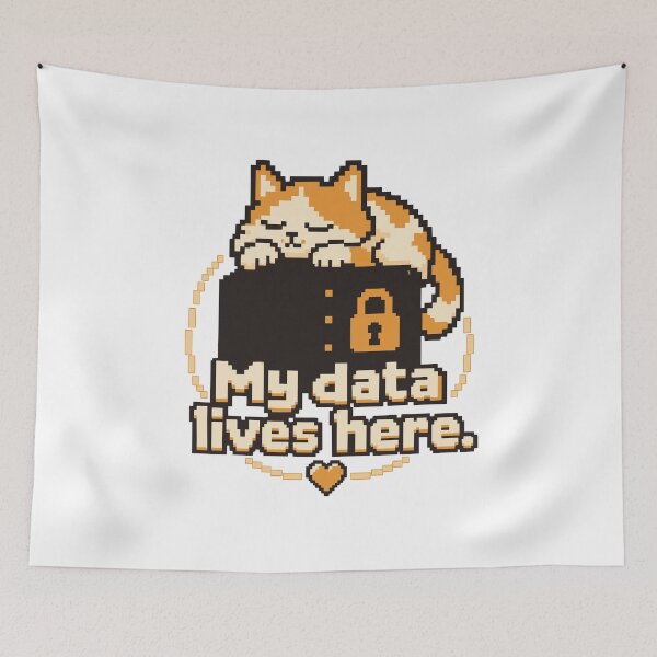 Item preview, My Data Lives Here Pixel Art designed and sold by ThreadQuirk.