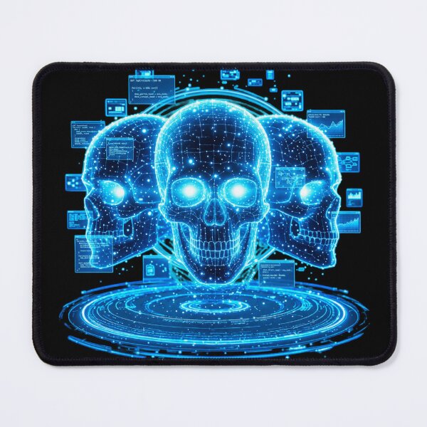 Item preview, Cyberpunk Holographic Skull - Digital Hacker Edition designed and sold by InkShiftLabs.