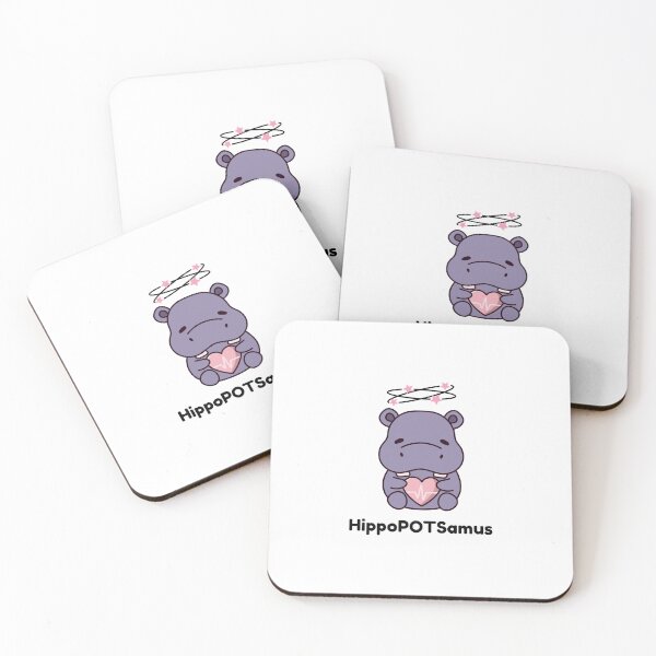 Item preview, HippoPOTSamus Black Font Cute Dizzy Hippo Pots Syndrome Meme designed and sold by kristy1003.