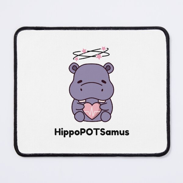 Item preview, HippoPOTSamus Black Font Cute Dizzy Hippo Pots Syndrome Meme designed and sold by kristy1003.