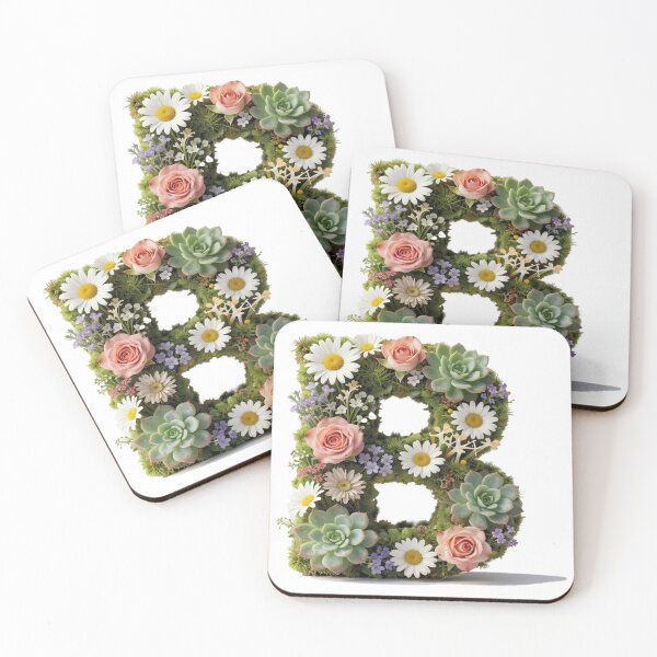 Item preview, Botanical letter b - floral monogram initial art designed and sold by WildArtIT.
