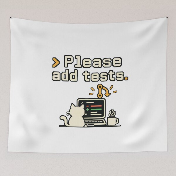 Item preview, Please Add Tests – Pixel Art Coding Design designed and sold by ThreadQuirk.