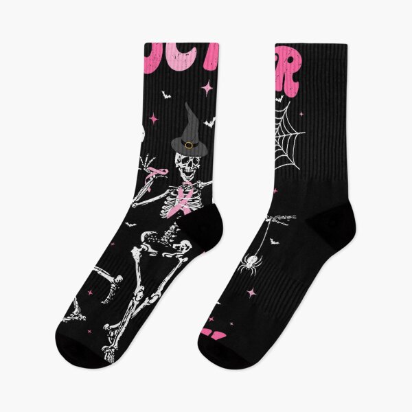 Item preview, In October We Wear Pink Halloween Breast Cancer Skeleton designed and sold by Phil Ben.