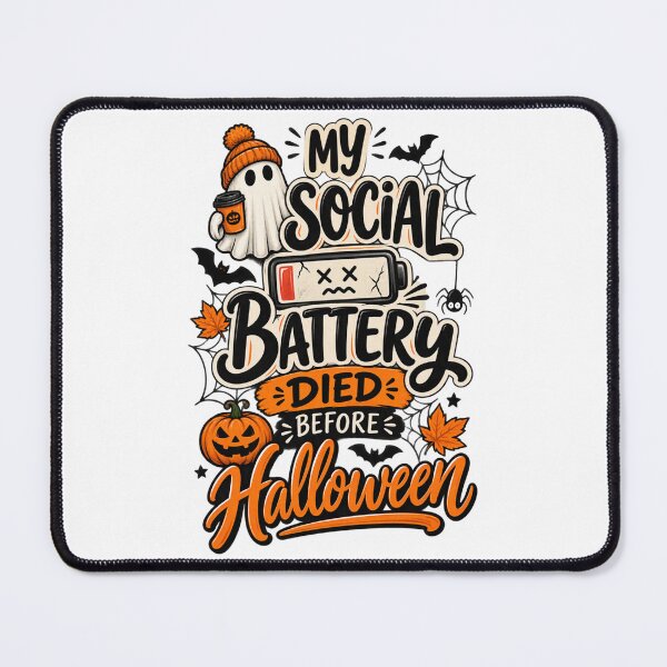 Item preview, My Social Battery Died Before Halloween | Funny Introvert Halloween Ghost Design designed and sold by MarselArt.