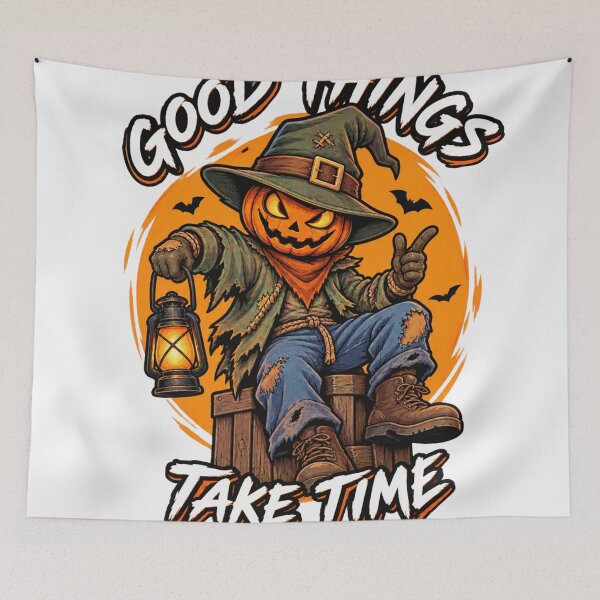 Item preview, Good Things Take Time Halloween Pumpkin designed and sold by StudioDessin.