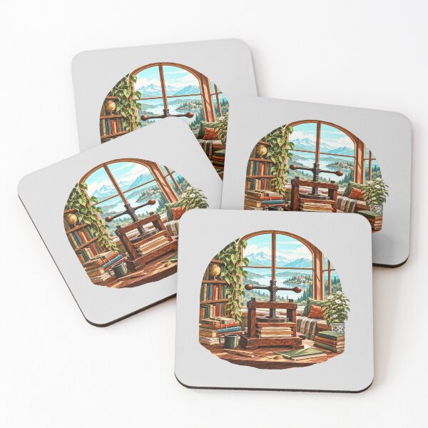 Item preview, A Small Library, A Big World Window Scene designed and sold by hattie's.