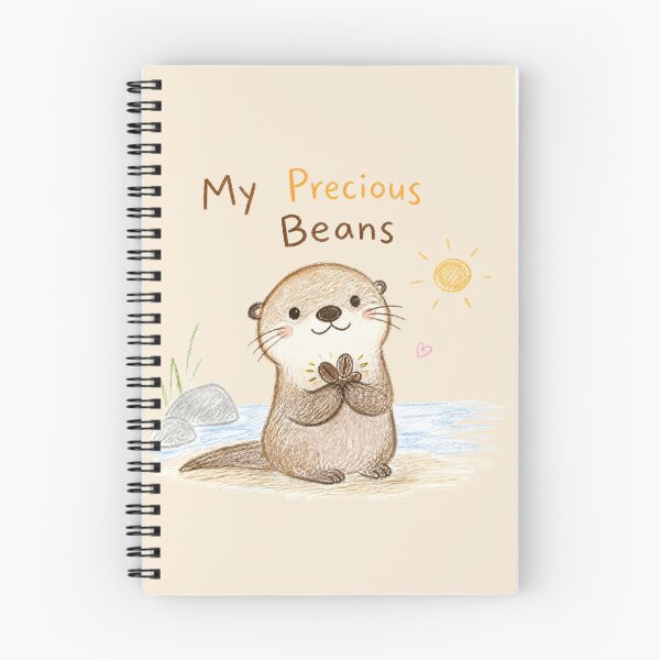 Item preview, My Precious Beans – Cute Otter Holding a Coffee Bean | Kawaii Animal Illustration designed and sold by ManggaeJM.