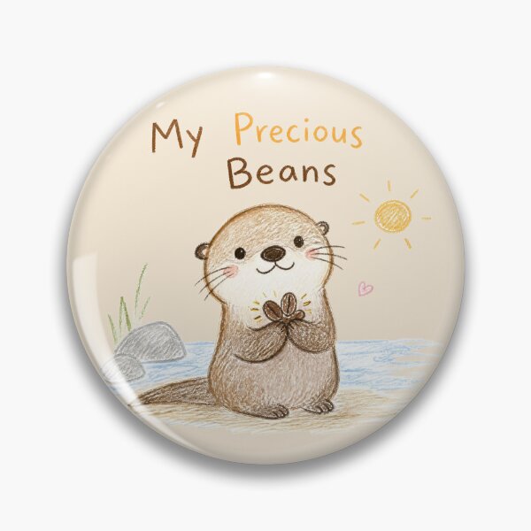 Artikelvorschau, Meine kostbaren Bohnen – Niedlicher Otter mit einer Kaffeebohne | Kawaii-Tierillustration entworfen und verkauft von ManggaeJM.
