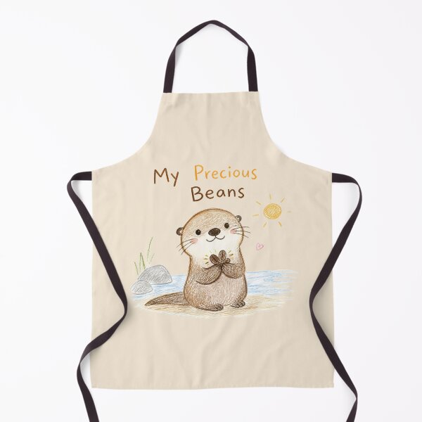Item preview, My Precious Beans – Cute Otter Holding a Coffee Bean | Kawaii Animal Illustration designed and sold by ManggaeJM.
