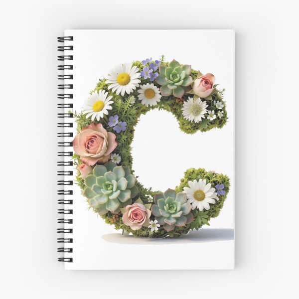 Item preview, Botanical letter c - floral monogram initial art designed and sold by WildArtIT.