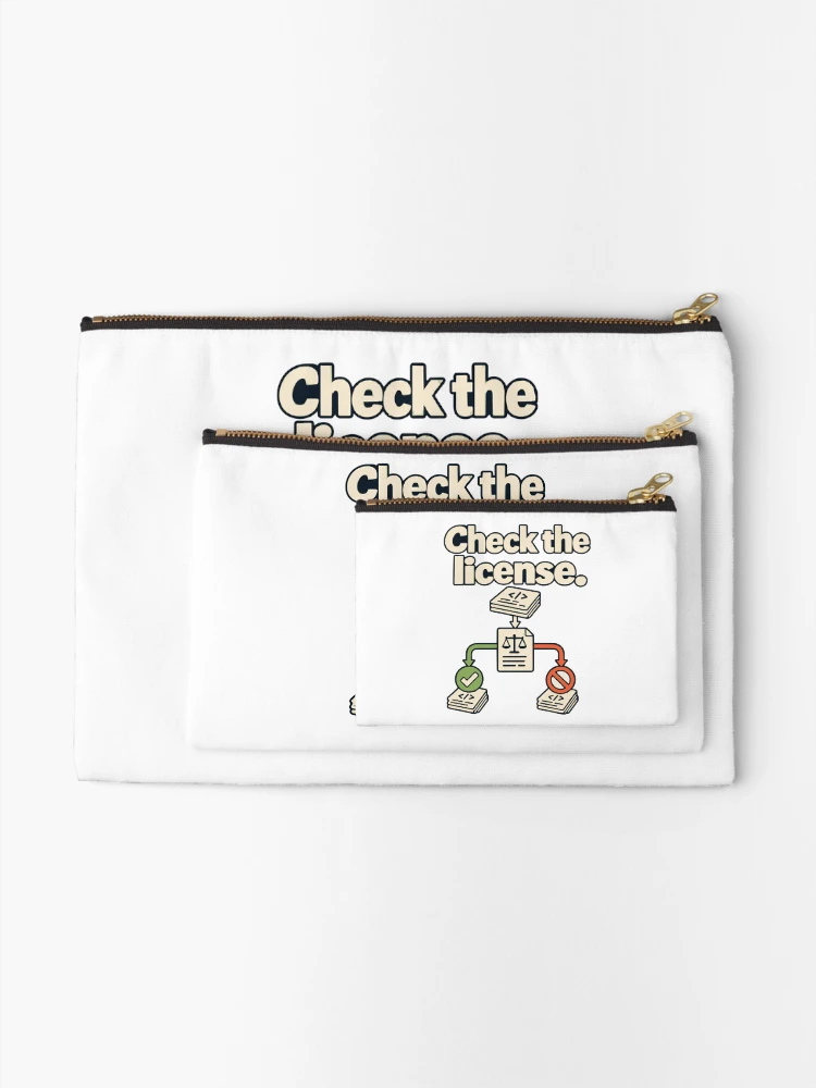 Thumbnail 2 of 4, Zipper Pouch, Check the License Code Blueprint designed and sold by ThreadQuirk.
