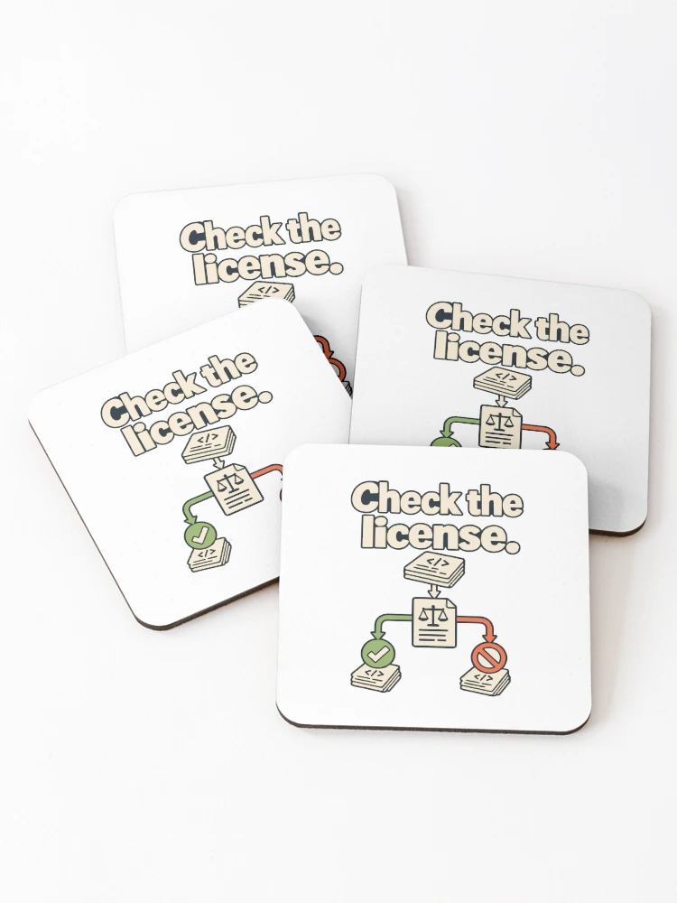 Thumbnail 1 of 5, Coasters (Set of 4), Check the License Code Blueprint designed and sold by ThreadQuirk.