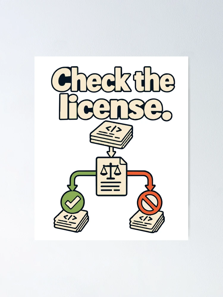 Thumbnail 1 of 3, Poster, Check the License Code Blueprint designed and sold by ThreadQuirk.