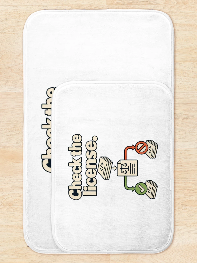 Thumbnail 5 of 6, Bath Mat, Check the License Code Blueprint designed and sold by ThreadQuirk.