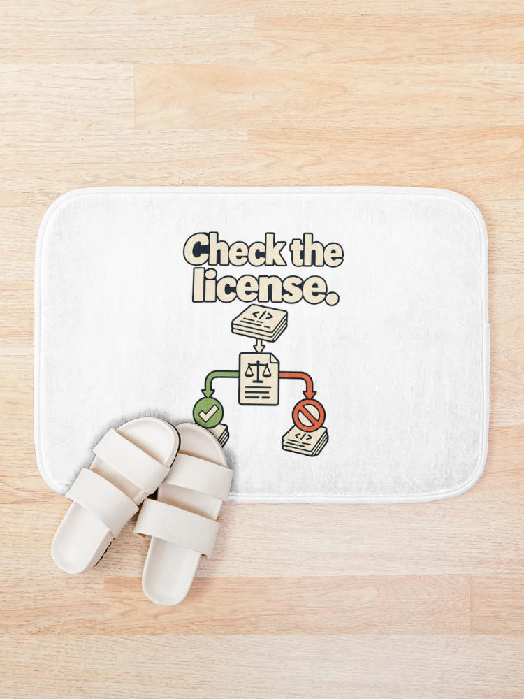Thumbnail 1 of 6, Bath Mat, Check the License Code Blueprint designed and sold by ThreadQuirk.