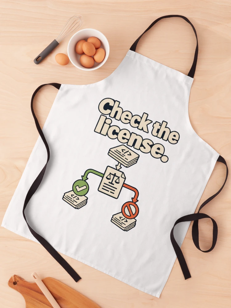 Thumbnail 1 of 6, Apron, Check the License Code Blueprint designed and sold by ThreadQuirk.
