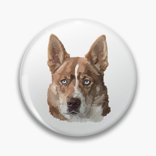Item preview, Blue Eyed Red Fawn and White Husky Portrait designed and sold by Levi & Koda Studio.