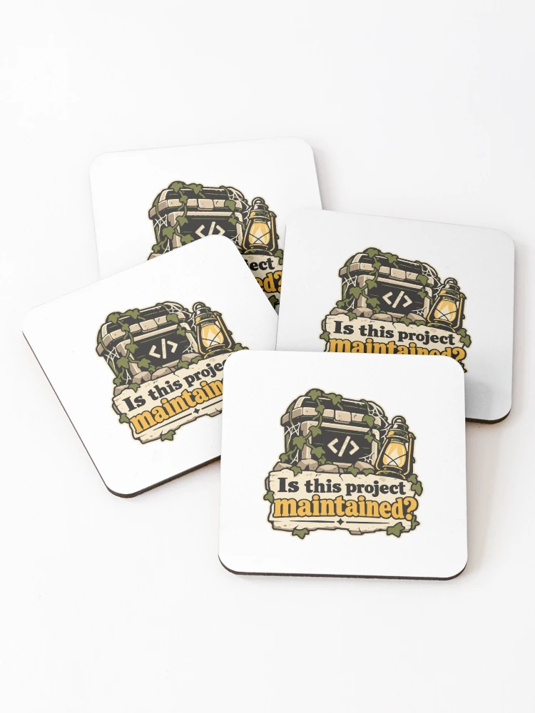 Thumbnail 1 of 5, Coasters (Set of 4), Is This Project Maintained? Code Explorer Design designed and sold by ThreadQuirk.