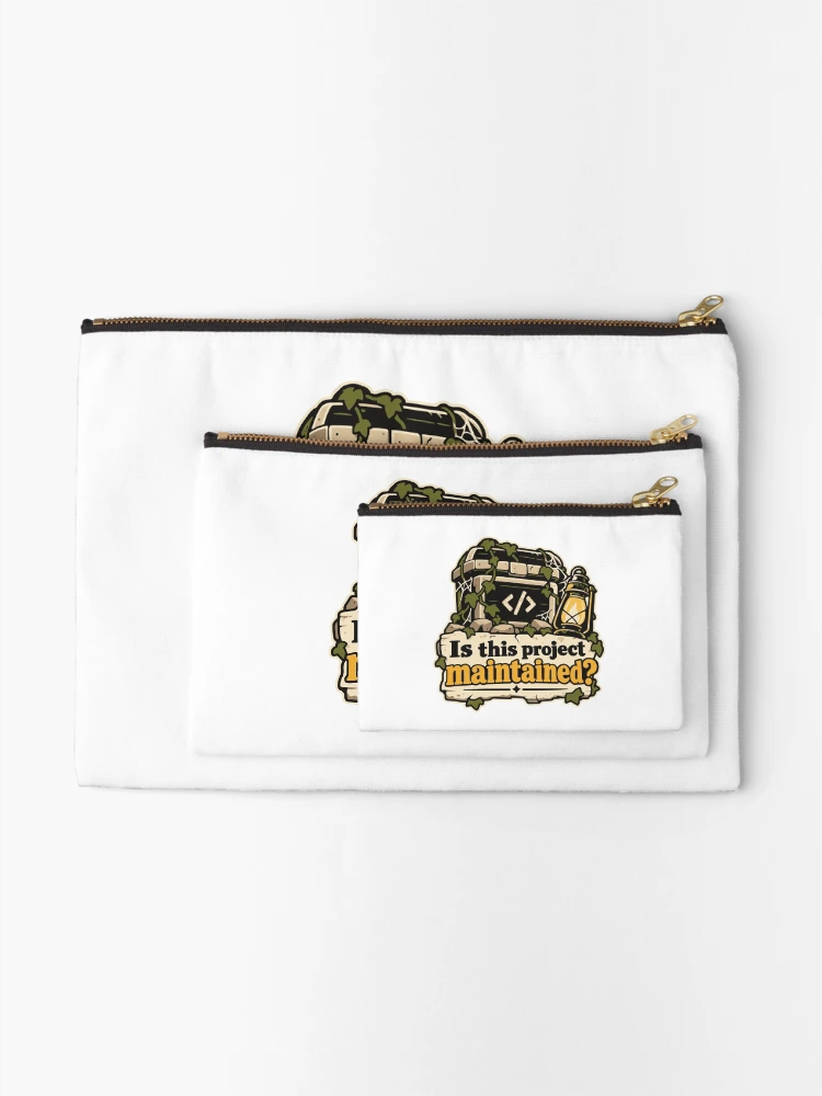 Thumbnail 2 of 4, Zipper Pouch, Is This Project Maintained? Code Explorer Design designed and sold by ThreadQuirk.