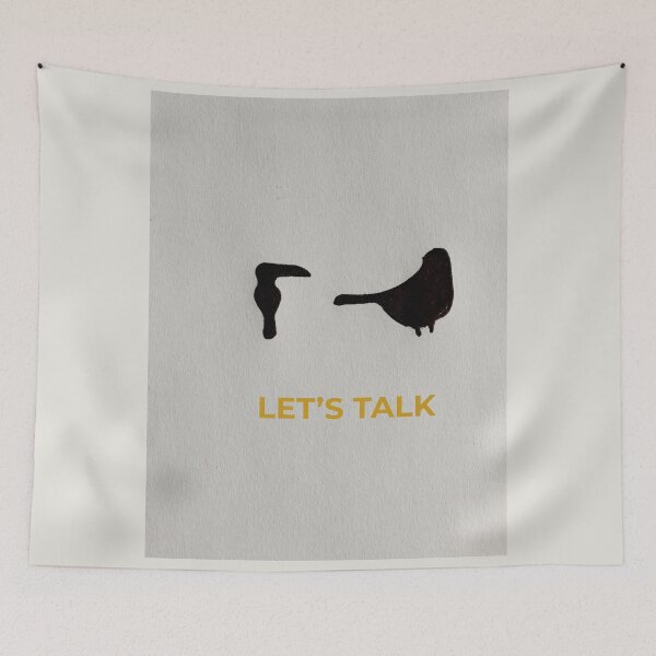 Item preview, Let's Talk – Minimalist Bird Silhouette Typography Art designed and sold by onubi.