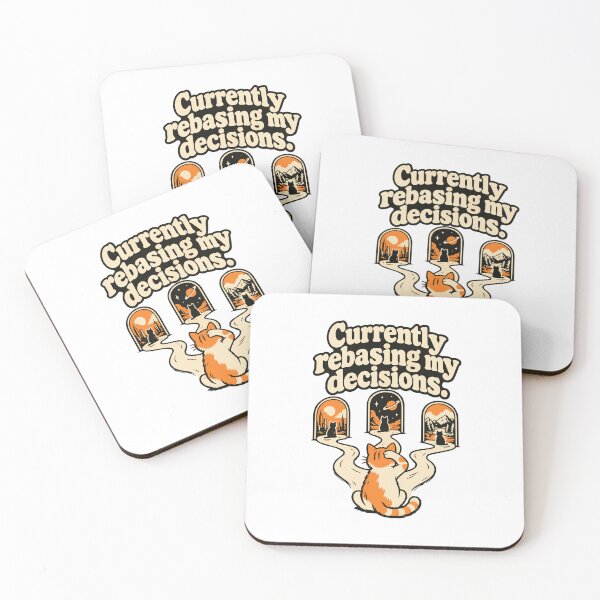 Item preview, Currently Rebasing My Decisions Cat Design designed and sold by ThreadQuirk.