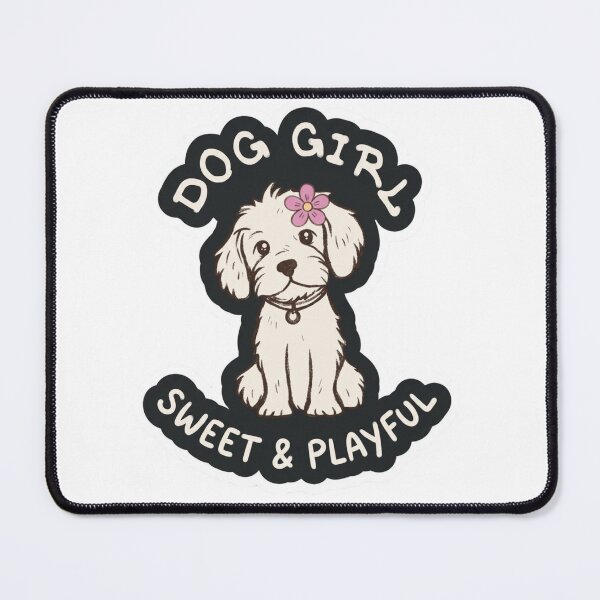 Item preview, Dog Girl Sweet and Playful Cute Puppy Illustration designed and sold by ExploreAura Studio.