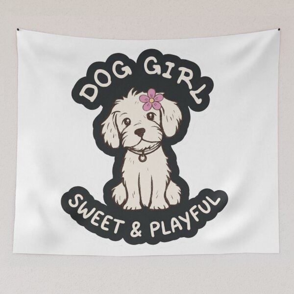 Item preview, Dog Girl Sweet and Playful Cute Puppy Illustration designed and sold by ExploreAura Studio.