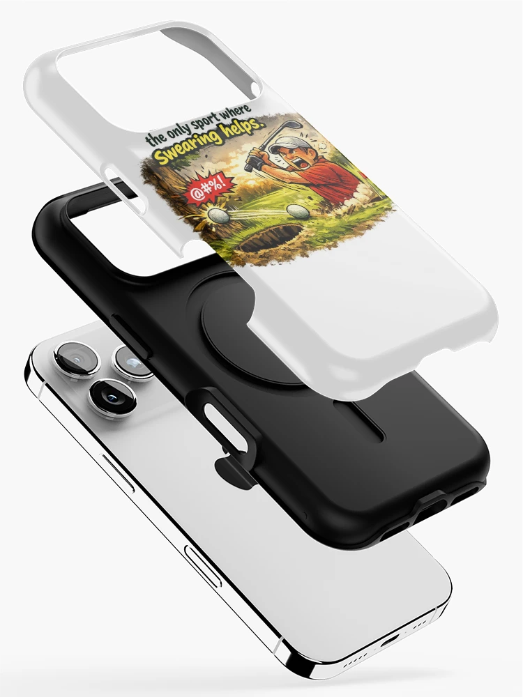 Thumbnail 2 of 4, iPhone Case, Golf Swearing Helps Comic Design designed and sold by RMBPrintStudio.