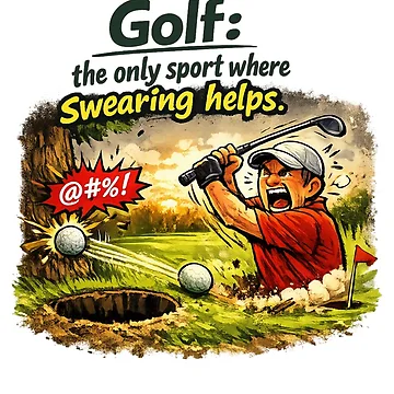 Artwork thumbnail, Golf Swearing Helps Comic Design by RMBPrintStudio