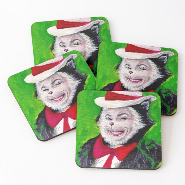 Item preview, Mike Myers: The Cat in the Hat, acrylic painting on canvas notepad by Julie Sosa designed and sold by SpookyTatBabe.
