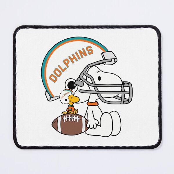 Item preview, Snoopy & Woodstock Miami Dolphins Football Retro F823 designed and sold by GLUVY-THEME.