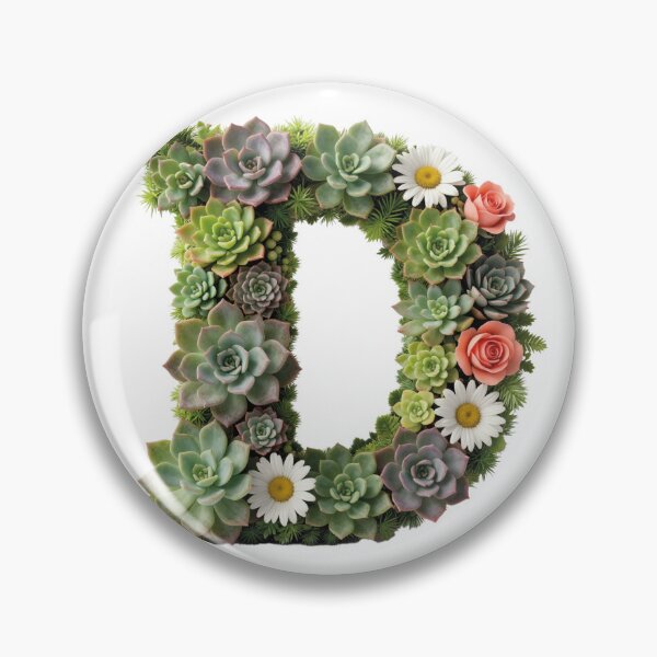 Item preview, Botanical letter d - floral monogram initial art designed and sold by WildArtIT.