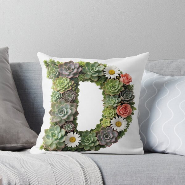 Aperçu de l'œuvre Lettre botanique d - monogramme floral initial art créée et vendue par WildArtIT.