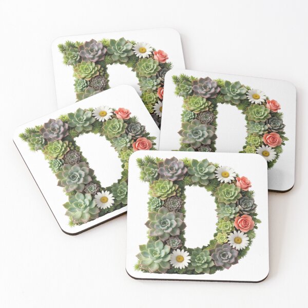 Item preview, Botanical letter d - floral monogram initial art designed and sold by WildArtIT.