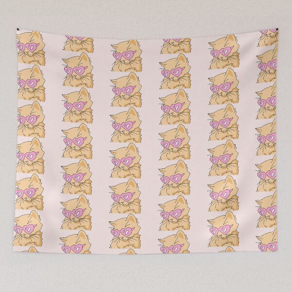 Item preview, The Summer Kitten - A handmade Illustration in pink designed and sold by Anna’s D3signs.