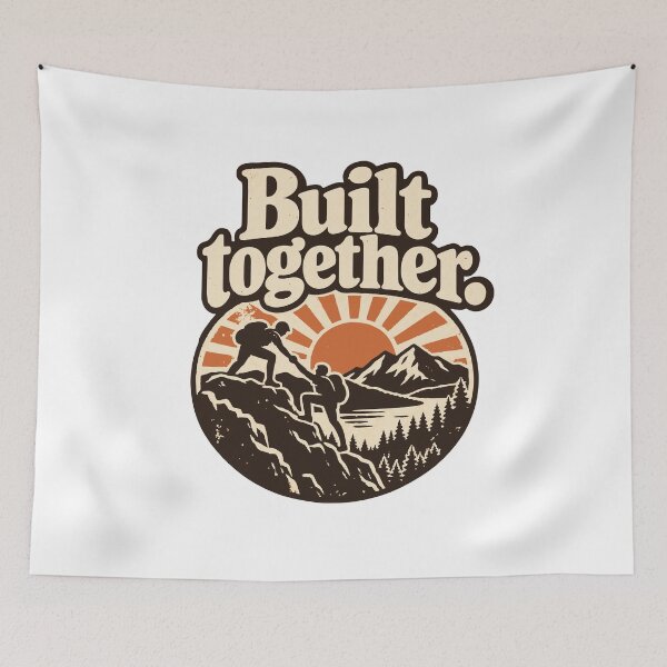 Item preview, Built Together Vintage Outdoor Badge designed and sold by ThreadQuirk.