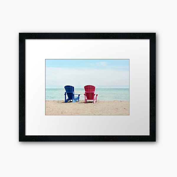AFE Beach Chairs, Beach Photography Framed Art Print