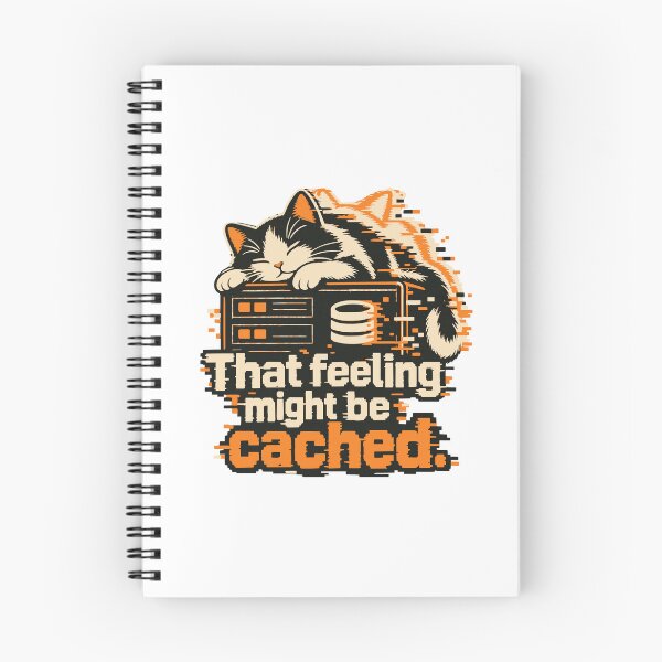 Item preview, That Feeling Might Be Cached Cat Glitch Graphic designed and sold by ThreadQuirk.