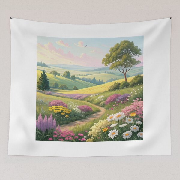 Item preview, Flower Landscape Design – Colorful Floral Nature Scenery designed and sold by Amsafjol.