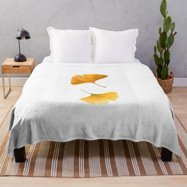 Item preview, Luminous Golden Ginkgo – Minimalist Japanese Ginkgo Leaves on White designed and sold by Jun-spirit-Arts.