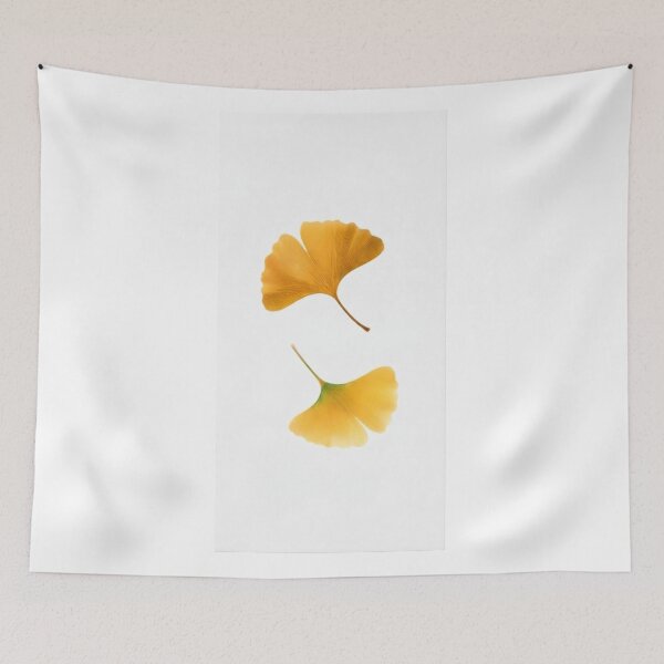 Item preview, Luminous Golden Ginkgo – Minimalist Japanese Ginkgo Leaves on White designed and sold by Jun-spirit-Arts.