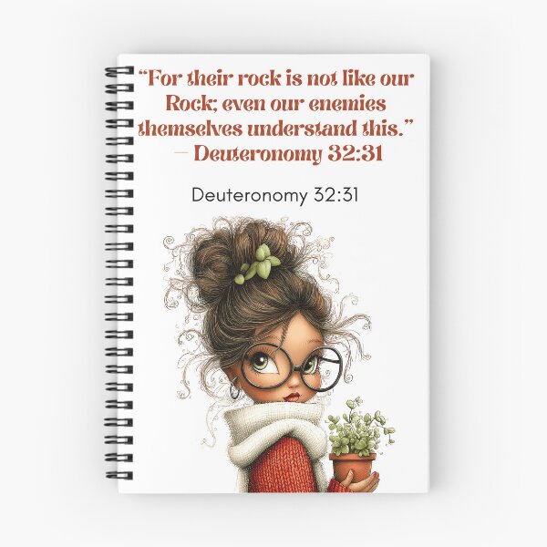 Item preview, Deuteronomy 32:31 Christian Faith Art – Cute Girl with Glasses and Bible Verse designed and sold by tamoora.